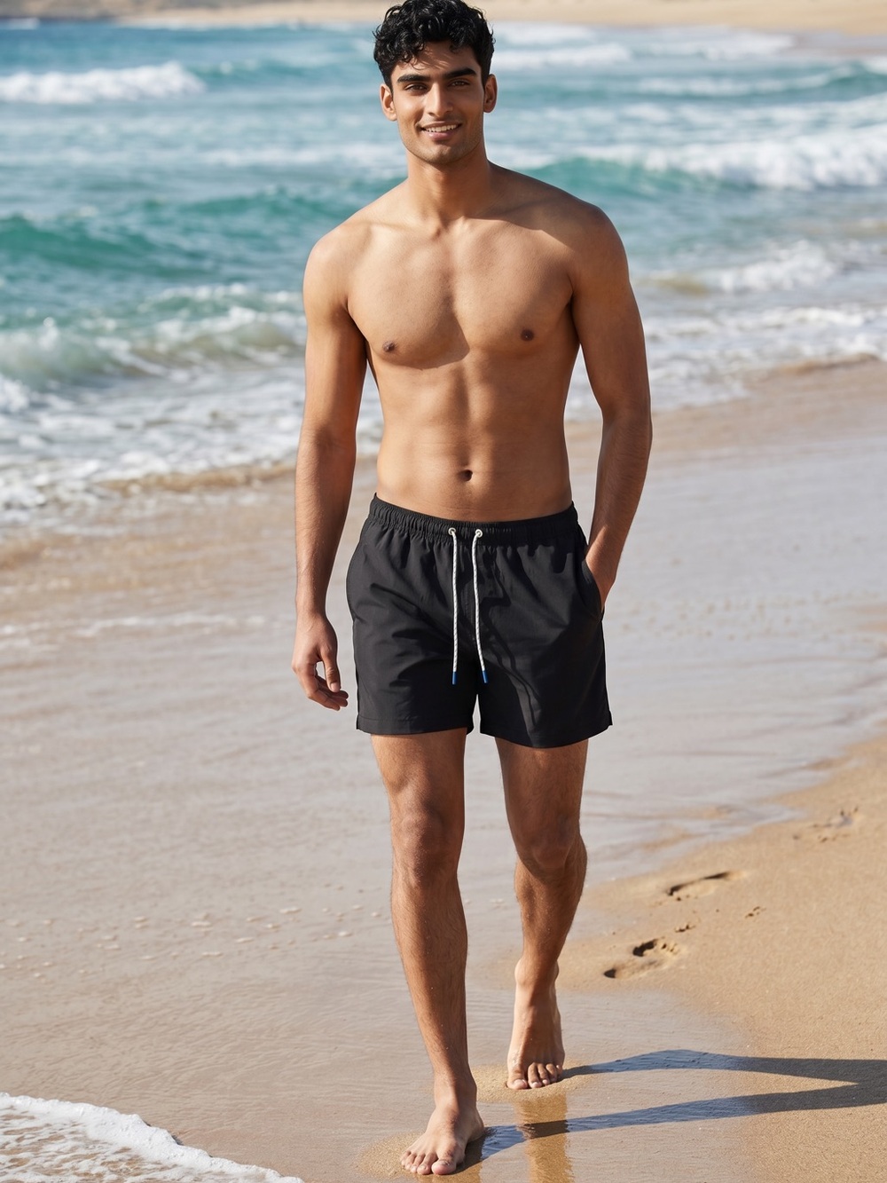BONOBOS Riviera Men's Swim Shorts 7" inseam Black SIZE: S